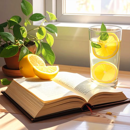 Un libro abierto sobre una manta de lana gruesa, decorado con rosas secas y una vela encendida al fondo creando una luz cálida.